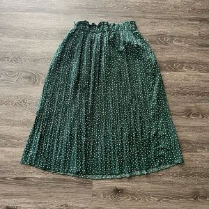 Exlura Green Polka Dot Midi Skirt